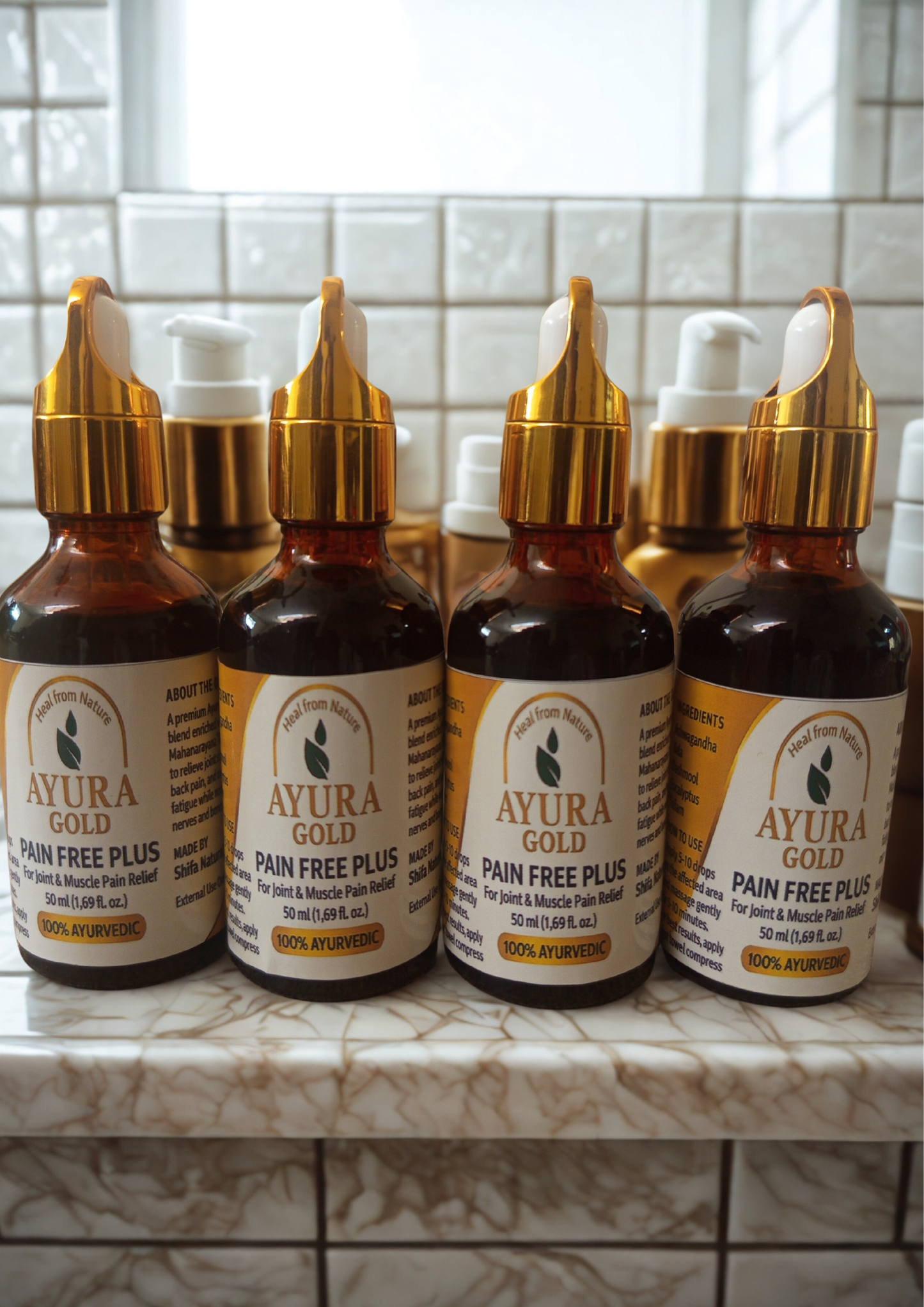 Ayura Gold Pain Free Plus Pack of 4 Bottles – Family Care Bundle