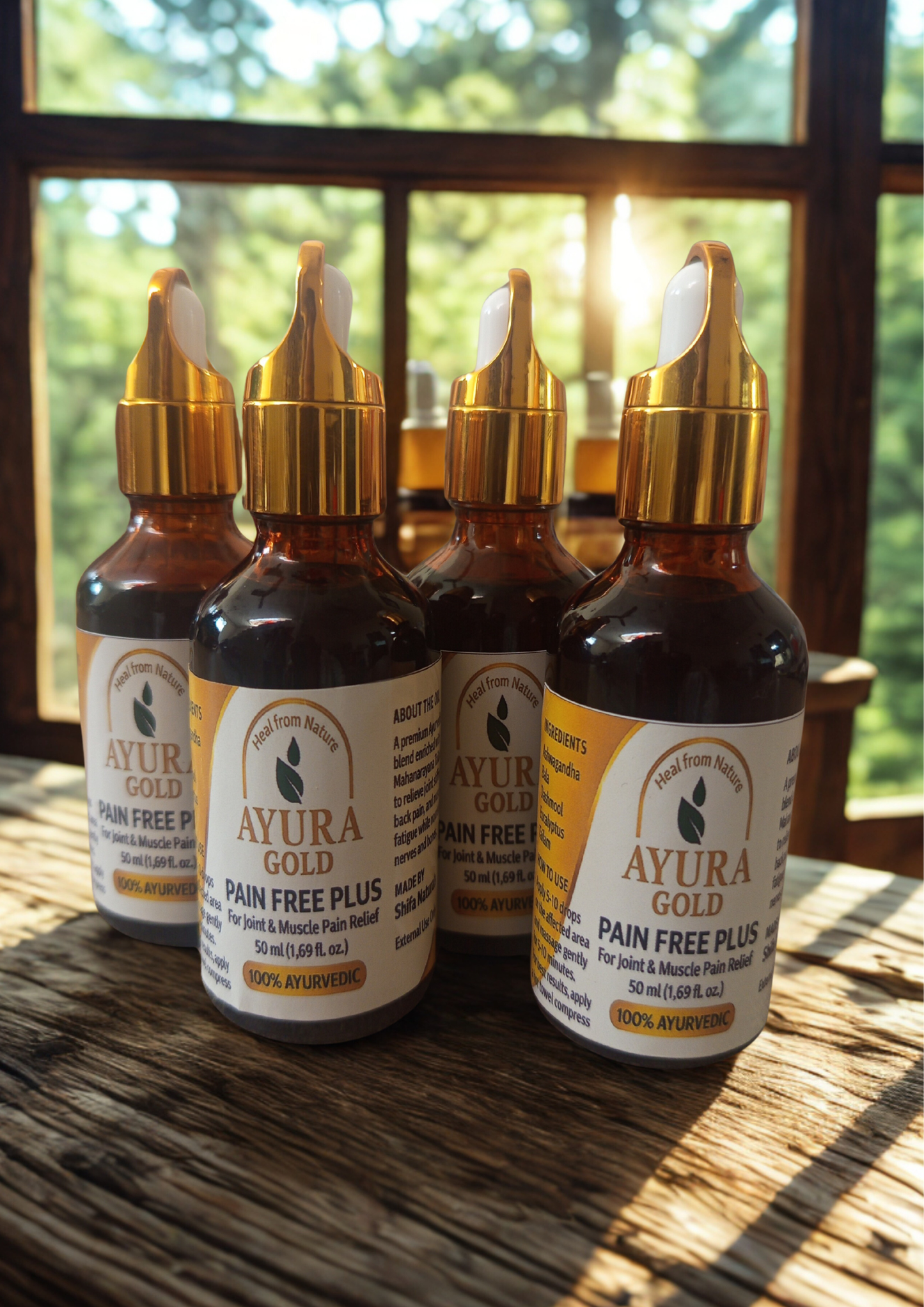 Ayura Gold Pain Free Plus Pack of 4 Bottles – Family Care Bundle